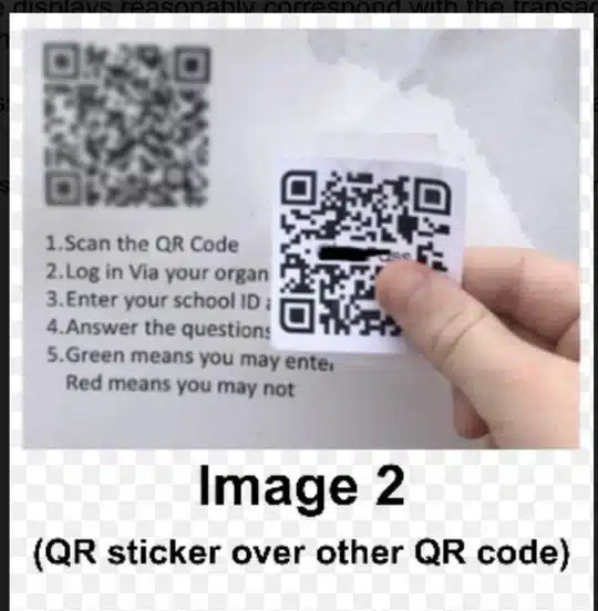 QR code scam sticker