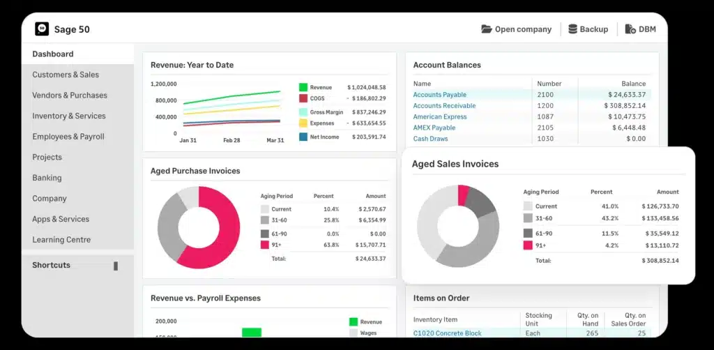 What is Sage software? - Screenshot of Sage 50 software