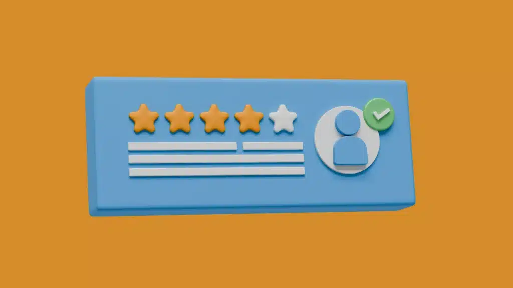 Illustration of 4-star review with verified user checkmark