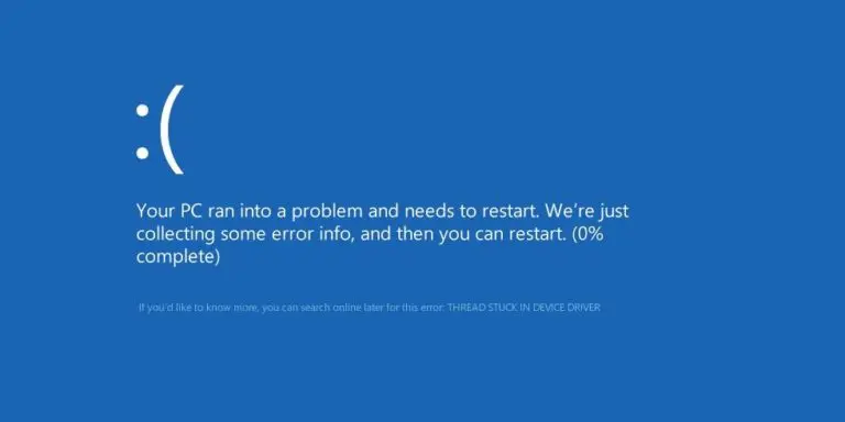 blue error screen message