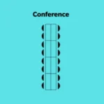 Illustration of a conference meeting room layout.