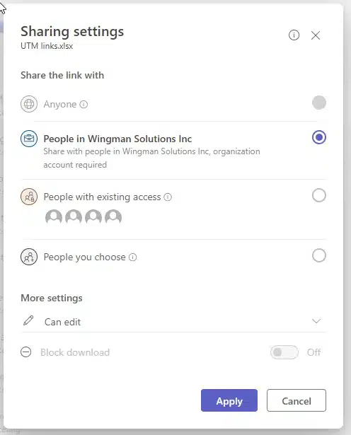 microsoft sharing permissions