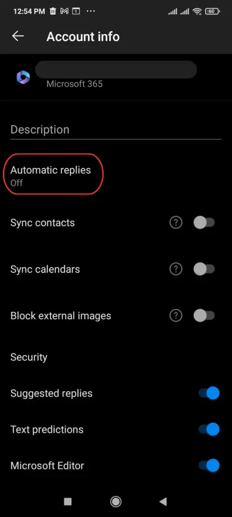 set up out of office message outlook mobile step 4