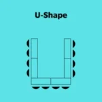 Illustration of a u-shape meeting room layout.