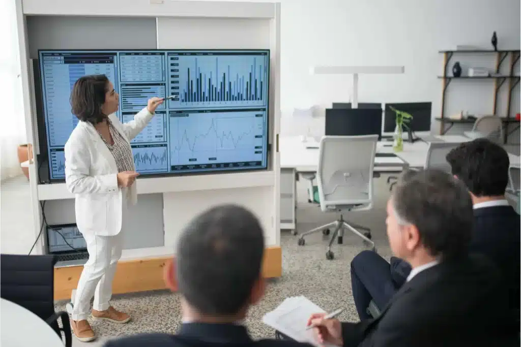 woman giving a presentation